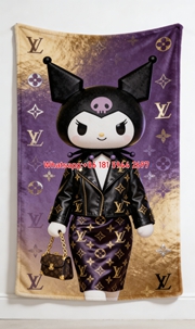 Designer Kuromi Flannel Throw Blanket 373